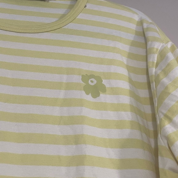 MARIMEKKO lemon striped tee dress, sz M - Picture 6 of 9